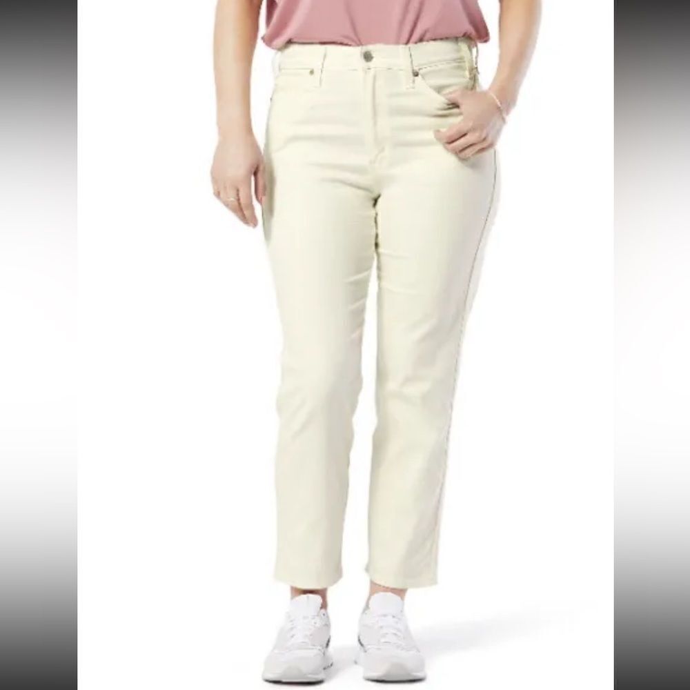 Signature Levi Strauss size 12 w31 31 Heritage High Rise Straight Jeans Cream